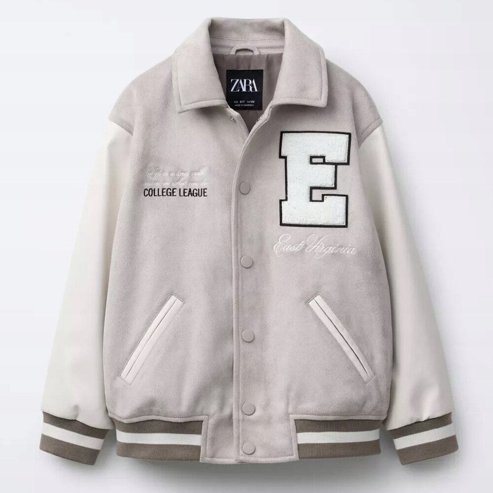ZARA FAUX SUEDE COMBINATION BOMBER JACKET